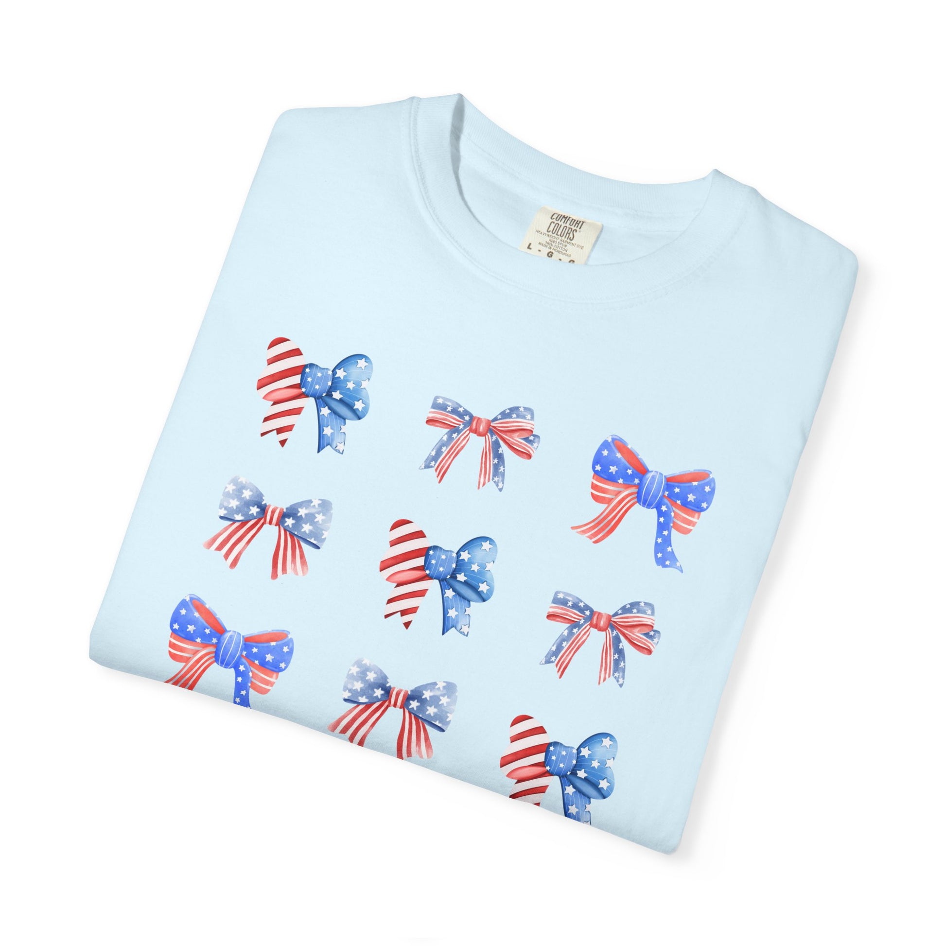 Patriotic Ribbon Bows T-Shirt — American Flag 4th of July Tee