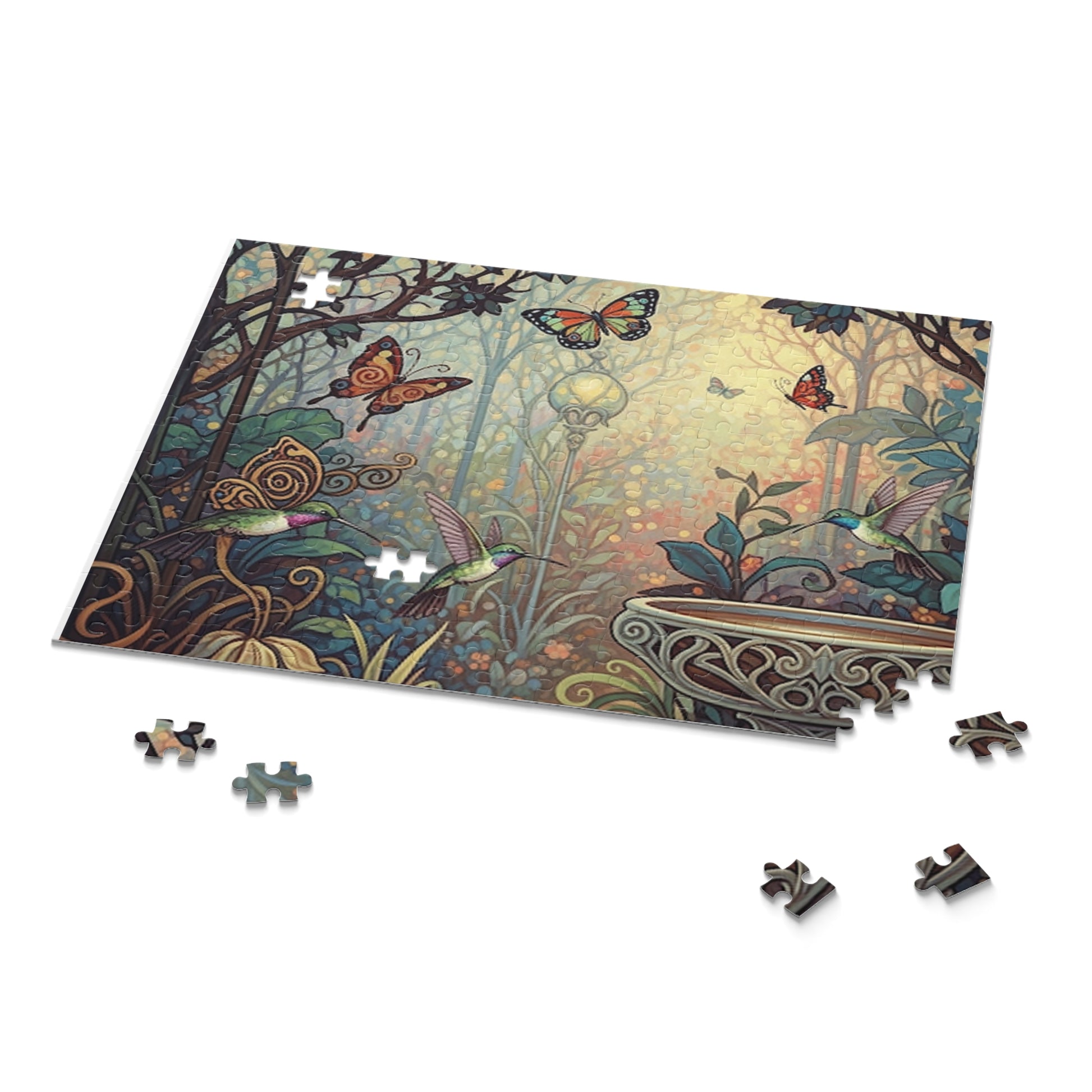 Butterfly Garden Puzzle - Colorful Nature Scene for Relaxation, Gift for Nature Lovers, Family Fun, Home Decor, 120/252/500 Pieces