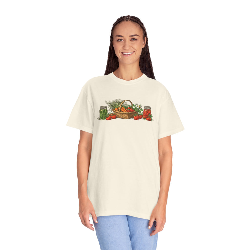 Garden Harvest T-Shirt — Fresh Picked Veggies & Mason Jar Canning Graphic