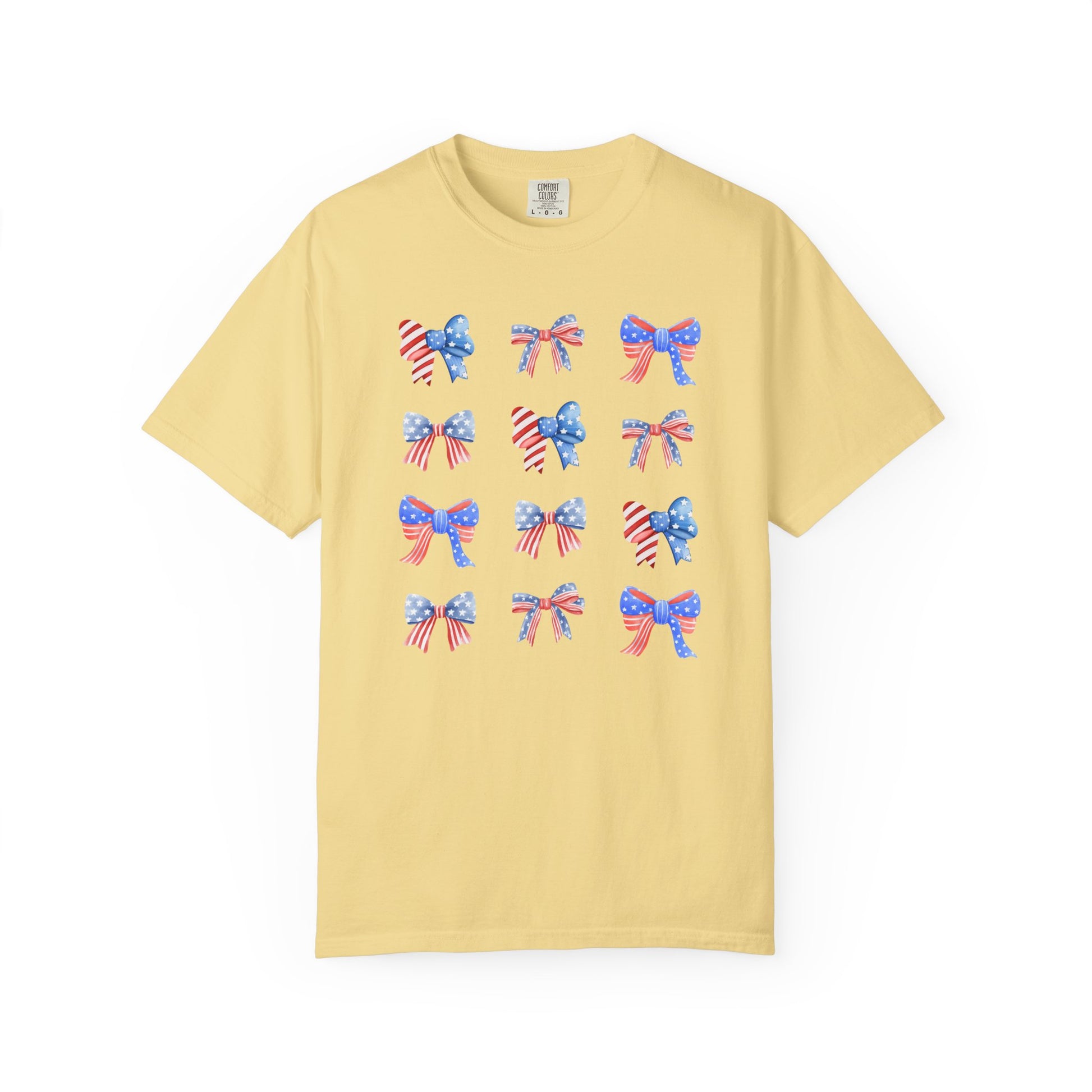 Patriotic Ribbon Bows T-Shirt — American Flag 4th of July Tee