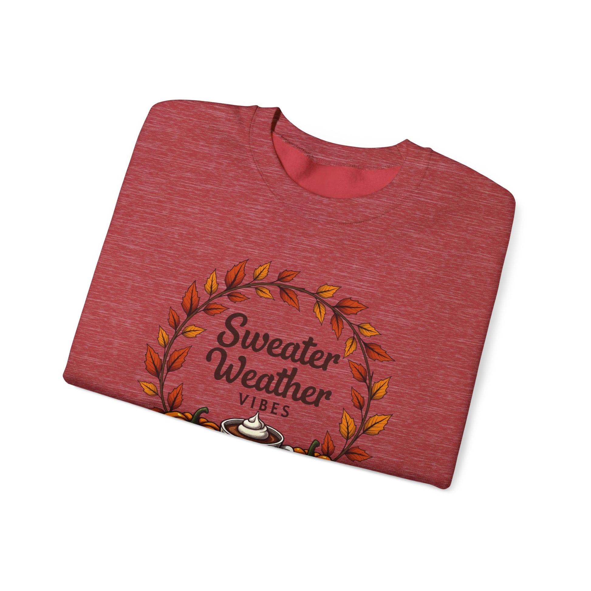 Sweater Weather Vibes, Cozy Fall Pumpkin Coffee Sweatshirt