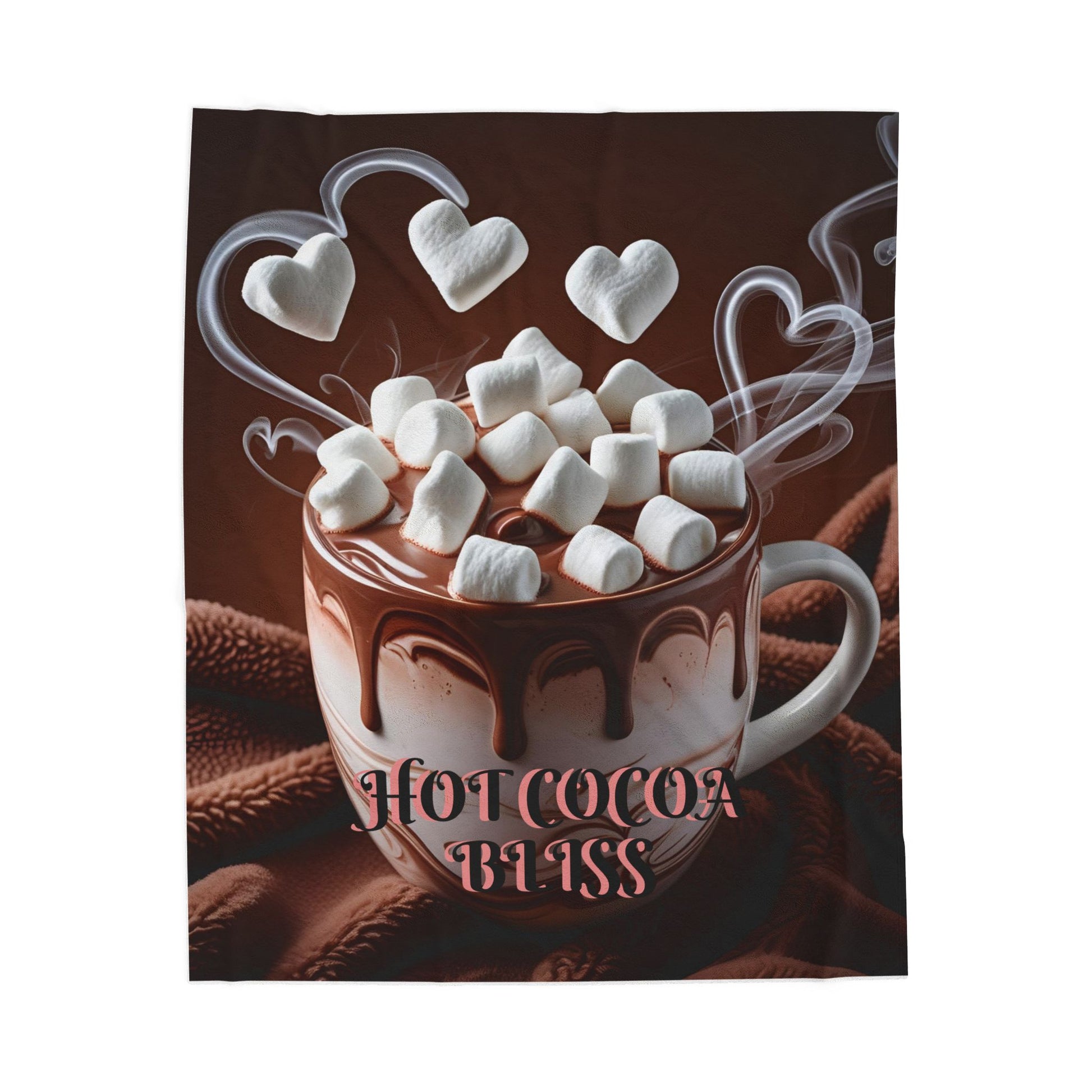 Cozy Hot Cocoa Bliss Velveteen Plush Blanket - Ideal for Winter Nights, Perfect for Gifts, Home Decor, Snuggling, and Relaxing
