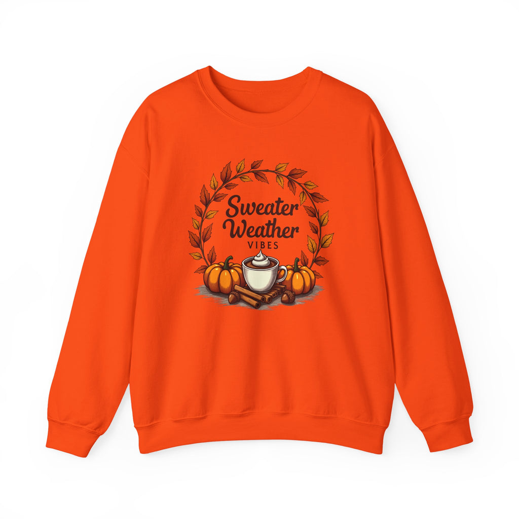 Sweater Weather Vibes, Cozy Fall Pumpkin Coffee Sweatshirt