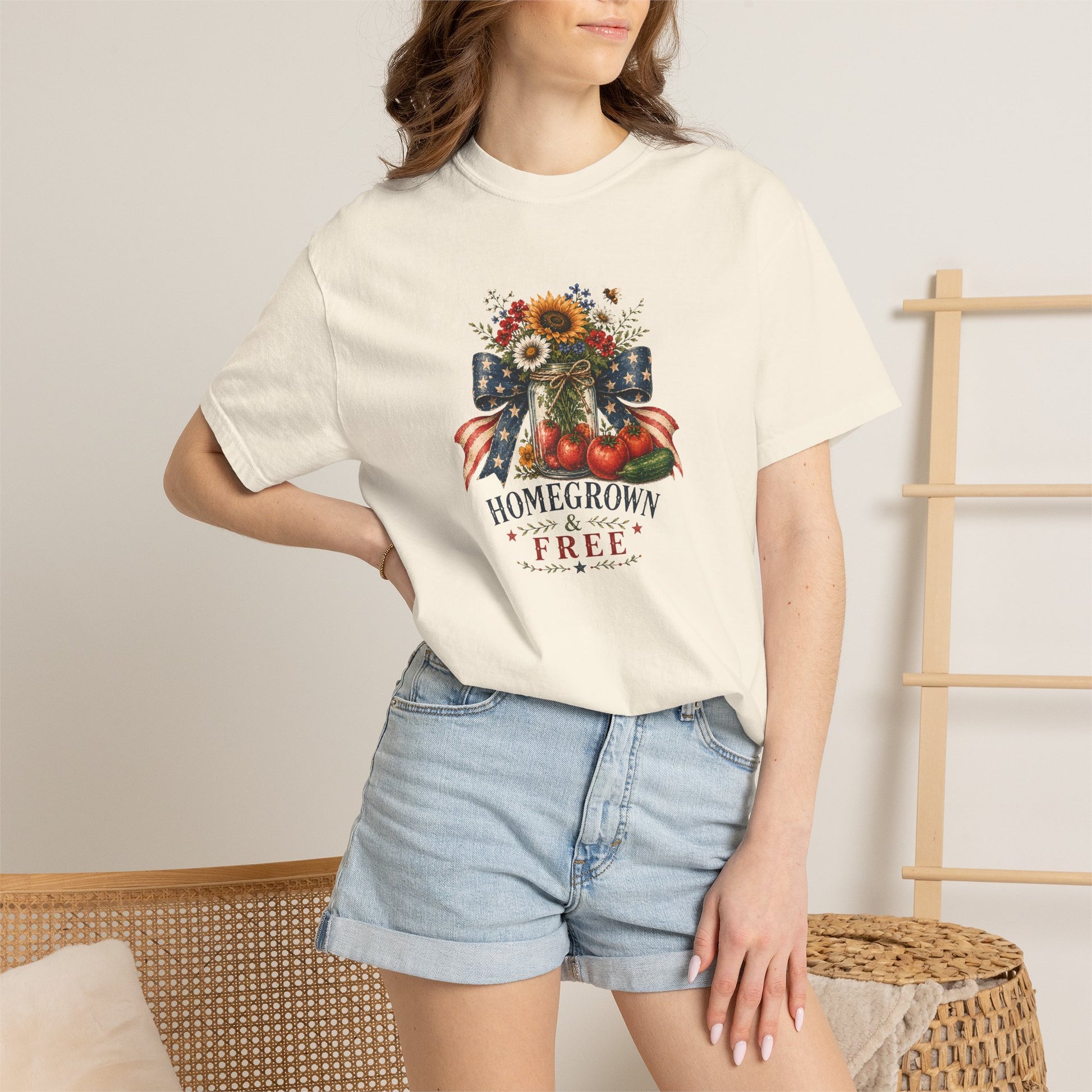 Patriotic Sunflower "Homegrown & Free" T-Shirt