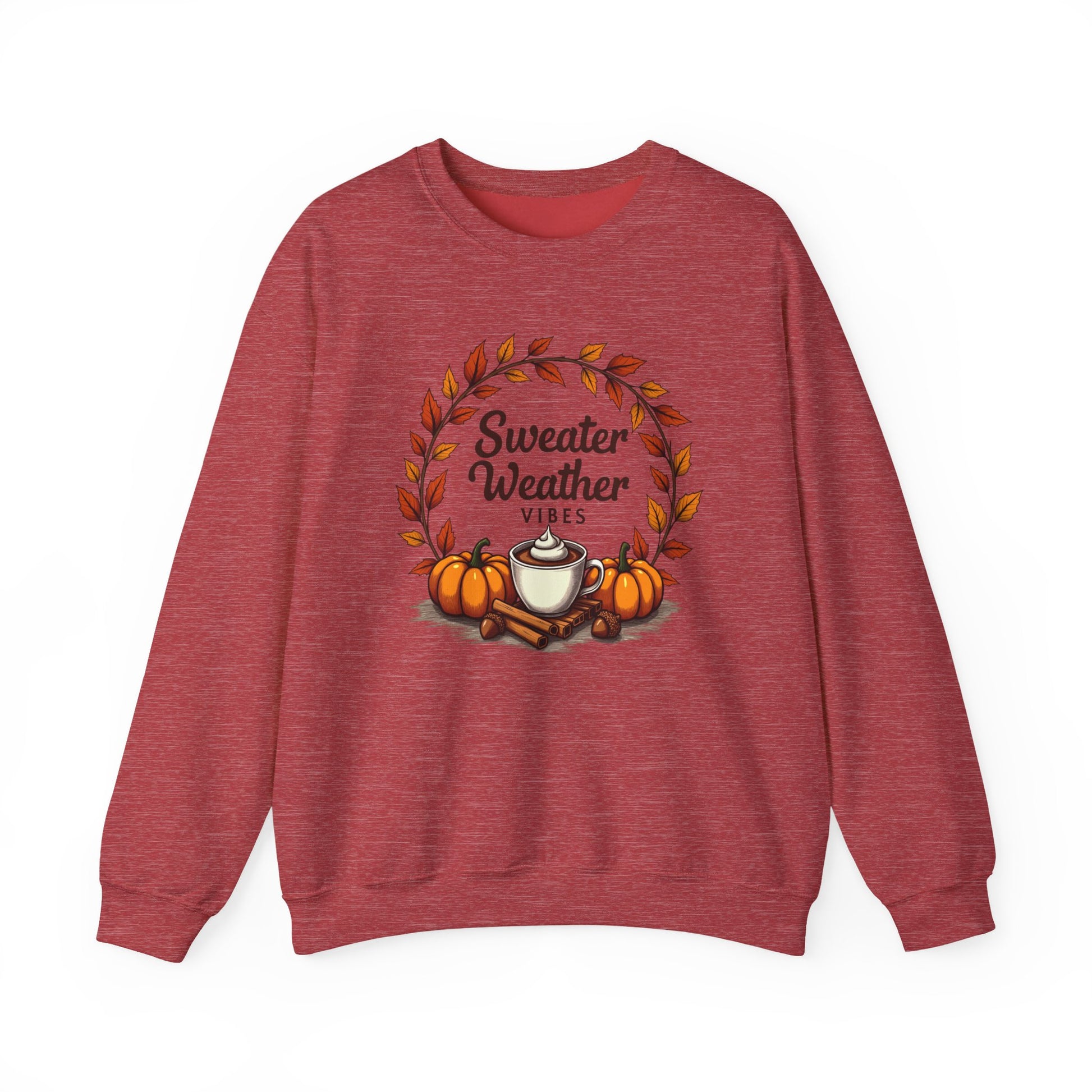 Sweater Weather Vibes, Cozy Fall Pumpkin Coffee Sweatshirt