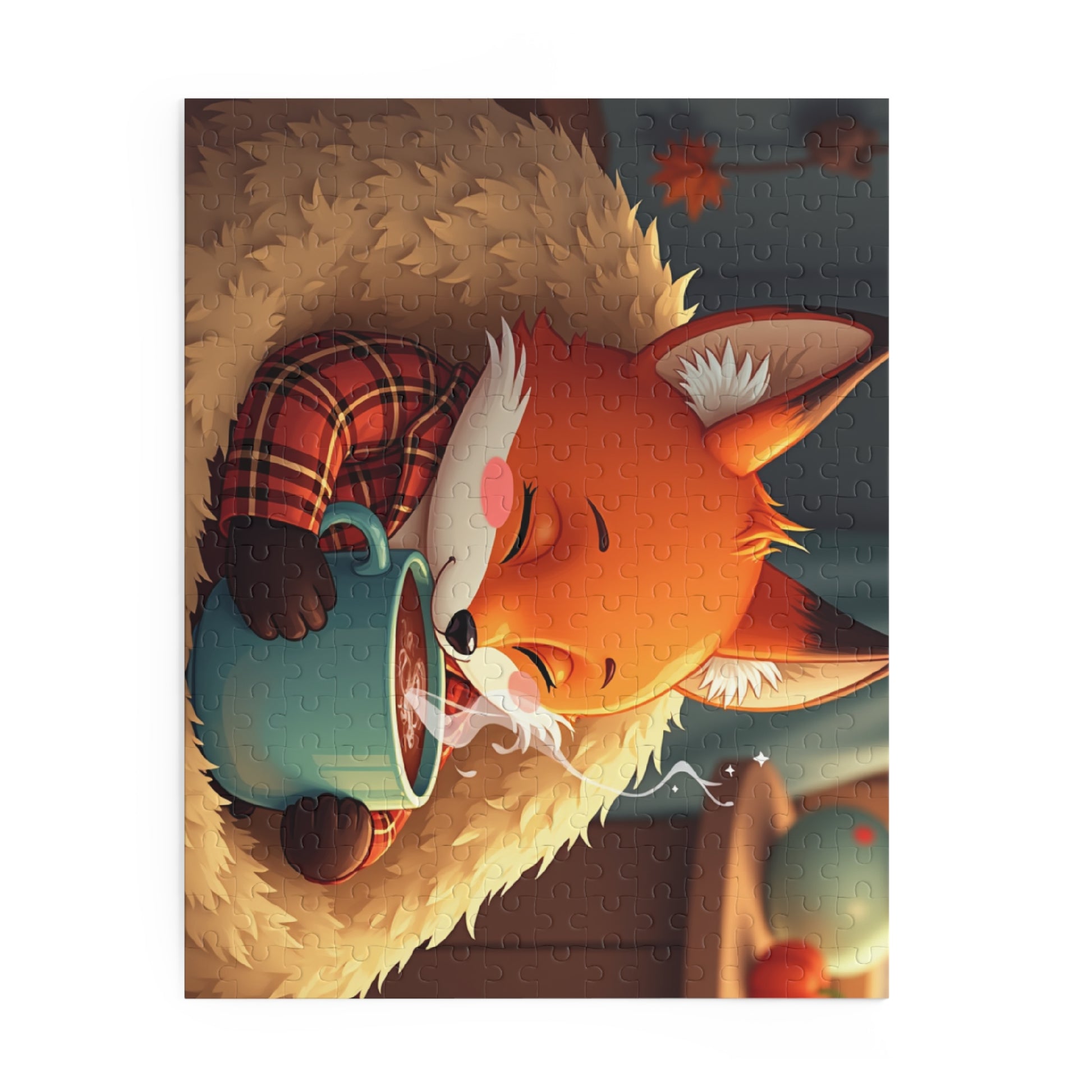 Cozy Fox Puzzle 252 Piece Indoor Fun, Perfect Gift for Adults & Kids, Family Night, Relaxation, Winter Vibes