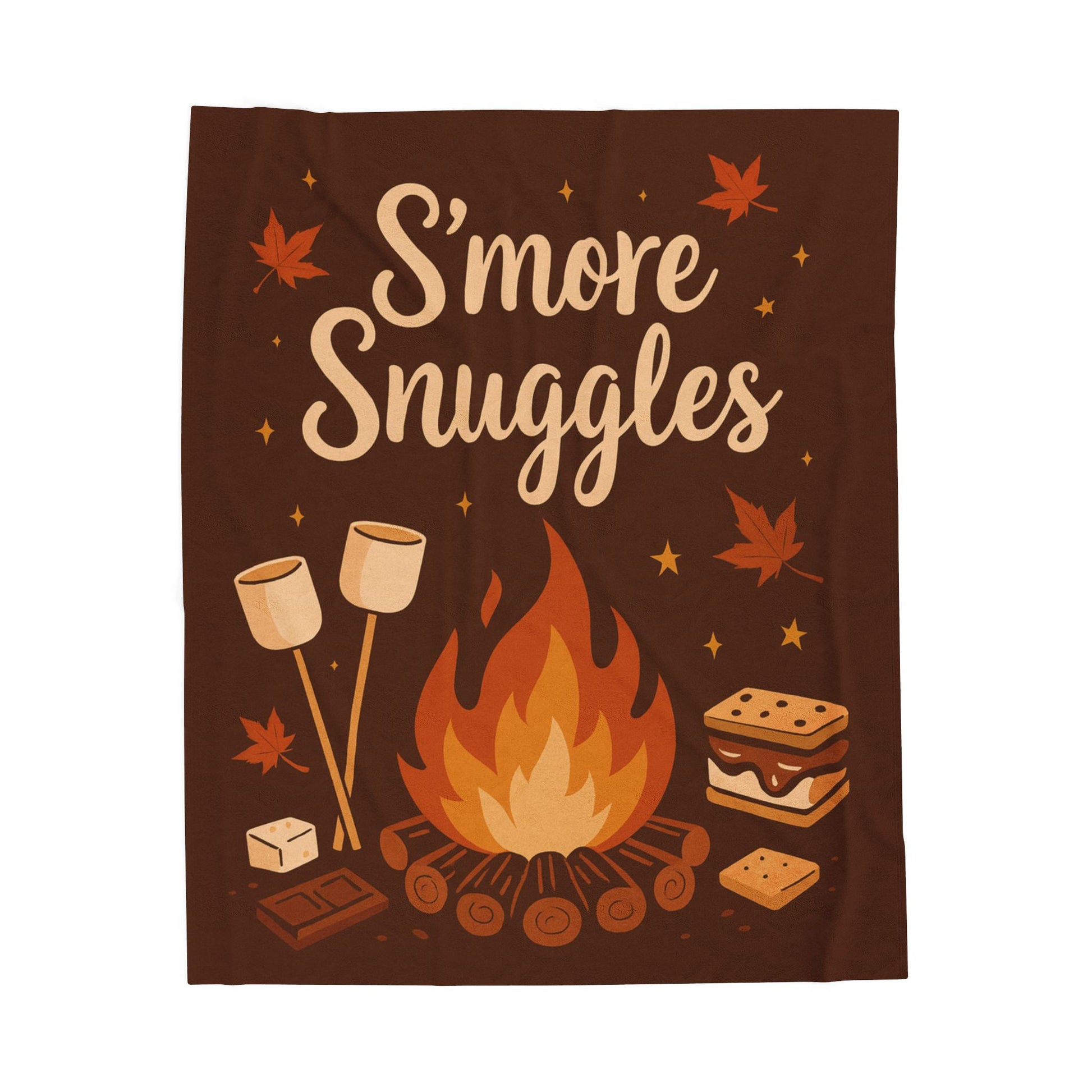 S'more Snuggles Velveteen Plush Blanket Perfect for Fall Decor and Winter Nights