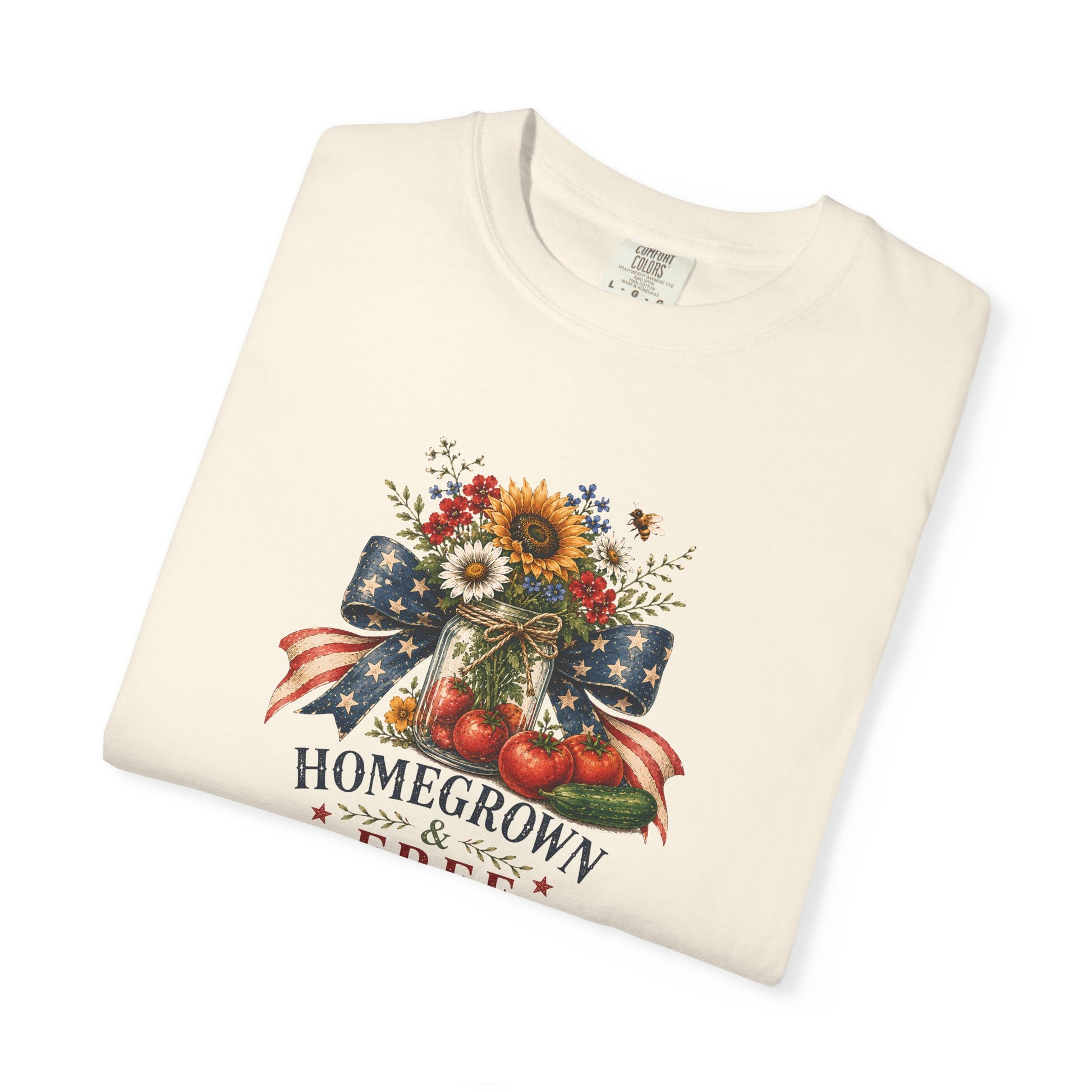 Patriotic Sunflower "Homegrown & Free" T-Shirt