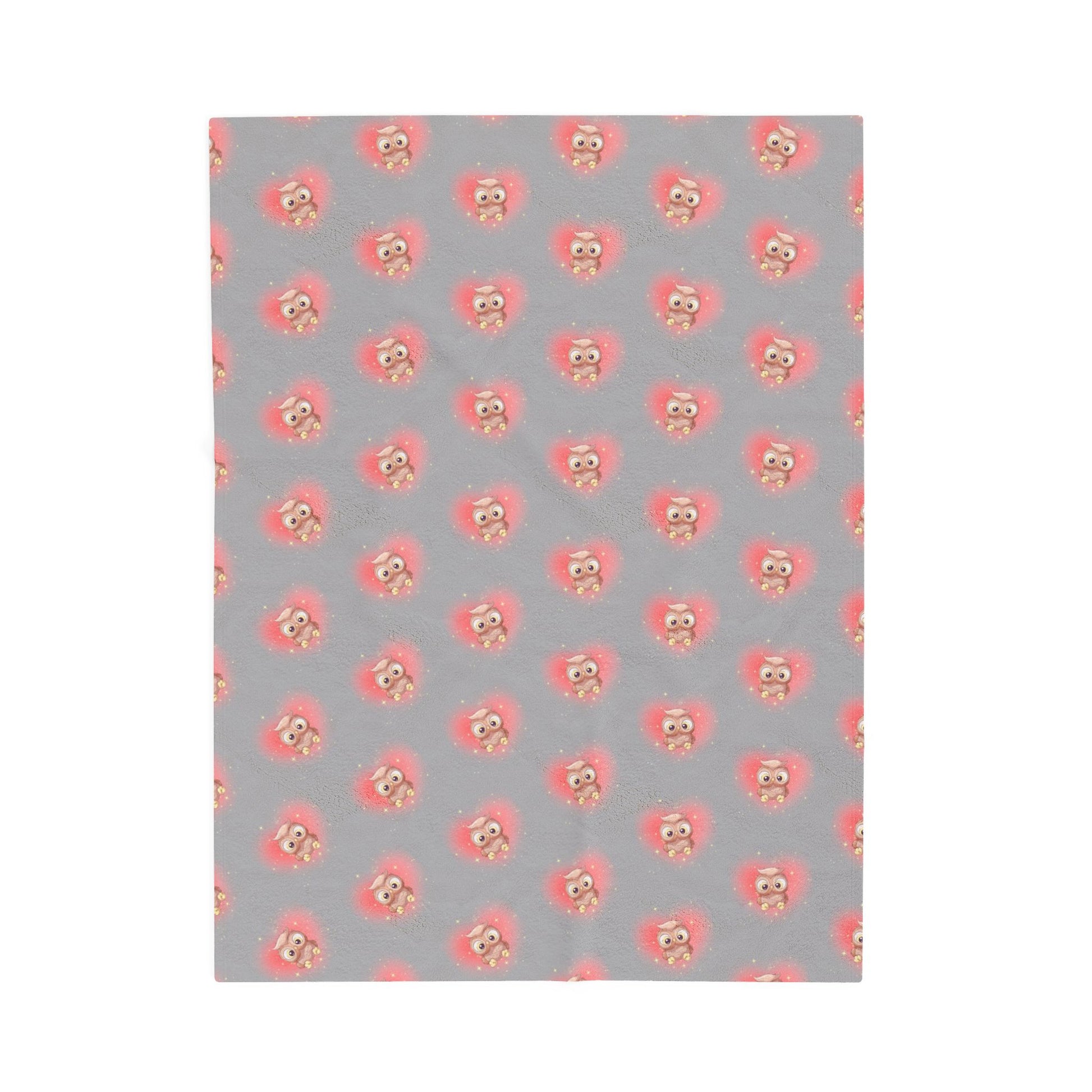 Velveteen Plush Blanket - Owl Pattern Throw Blanket