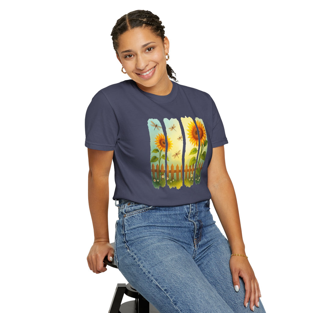 Sunflower & Dragonfly Unisex T-Shirt