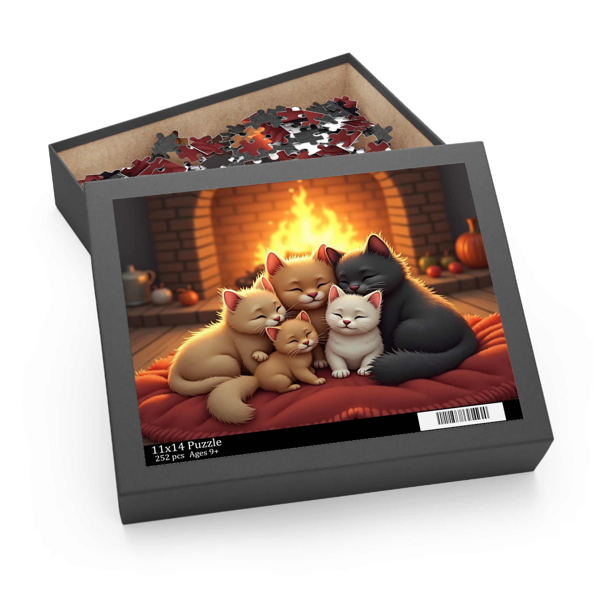 “Cozy Kitten Snuggle Fest” Puzzle, 252 Piece Jigsaw, Fun Gift for Cat Lovers