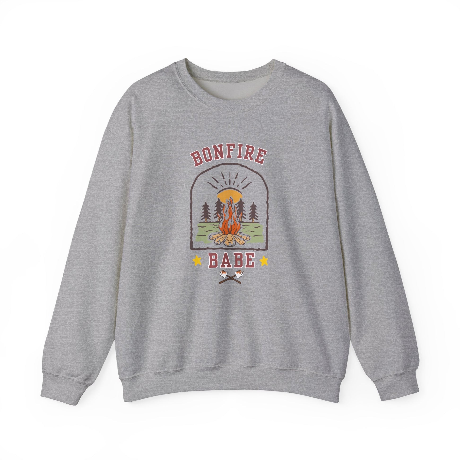 Bonfire Babe Crewneck Sweatshirt – Cozy Fall Campfire Pullover for Outdoor Lovers