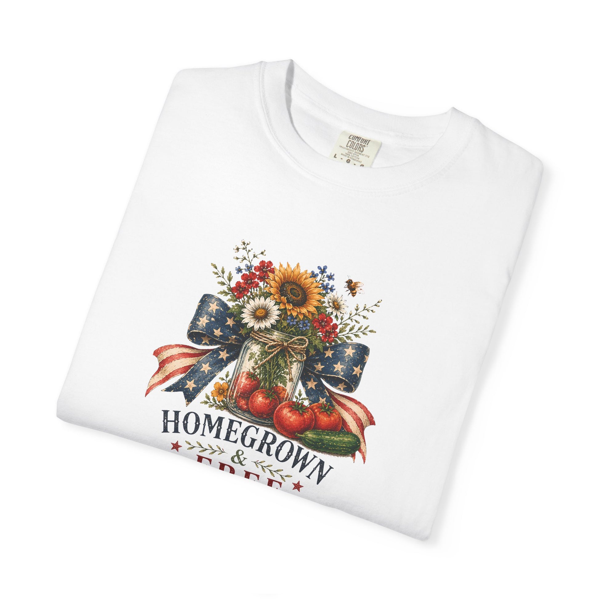 Patriotic Sunflower "Homegrown & Free" T-Shirt