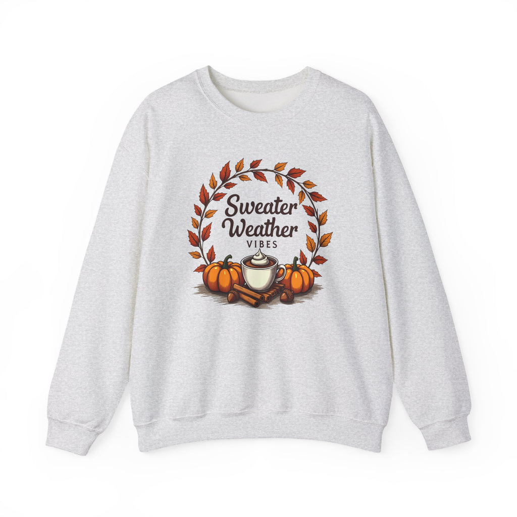 Sweater Weather Vibes, Cozy Fall Pumpkin Coffee Sweatshirt