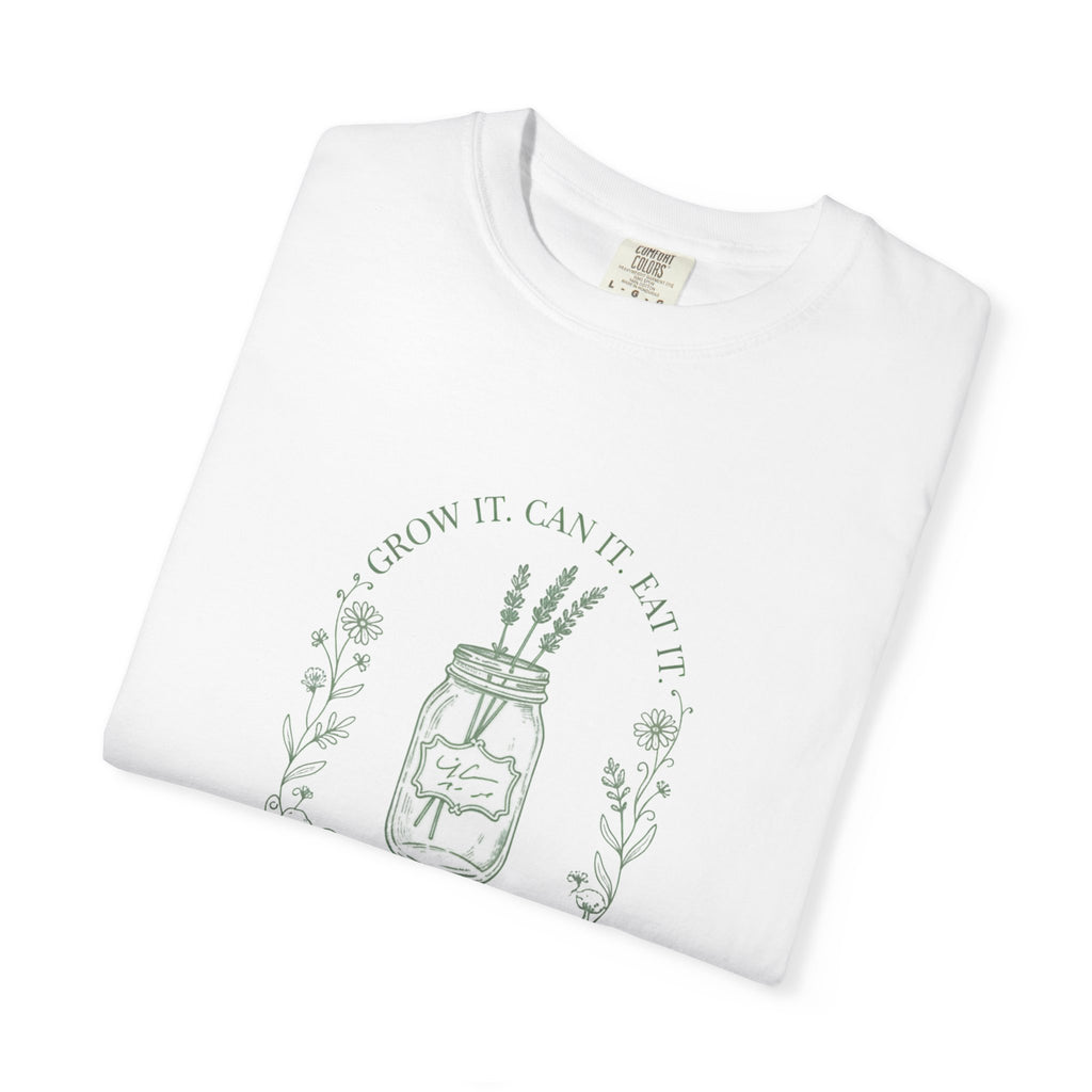 Mason Jar Wildflowers T-Shirt — "Grow It. Can It. Eat It."