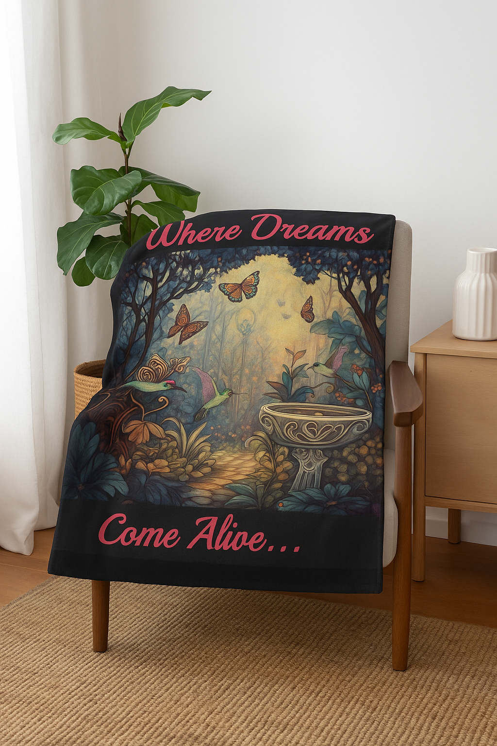 Enchanted Garden Velveteen Plush Blanket