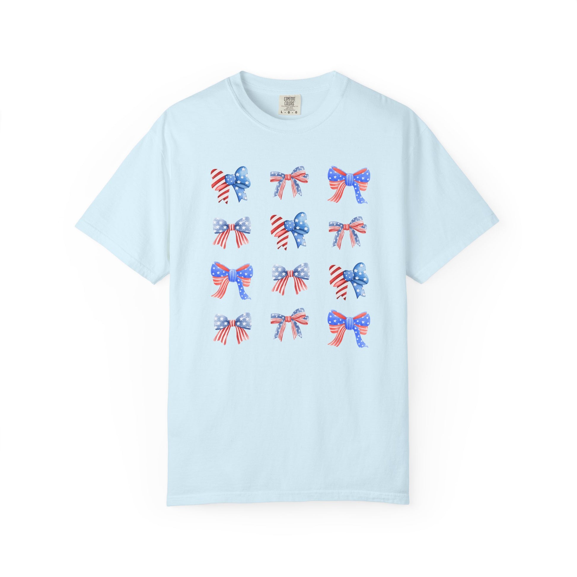 Patriotic Ribbon Bows T-Shirt — American Flag 4th of July Tee