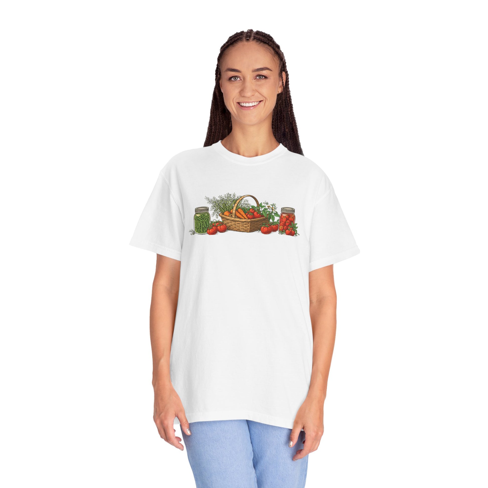 Garden Harvest T-Shirt — Fresh Picked Veggies & Mason Jar Canning Graphic