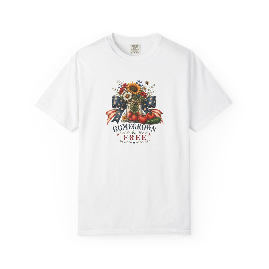 Patriotic Sunflower "Homegrown & Free" T-Shirt