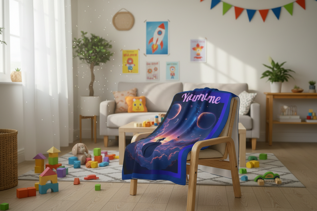 Personalized Cosmic Adventure Velveteen Plush Blanket