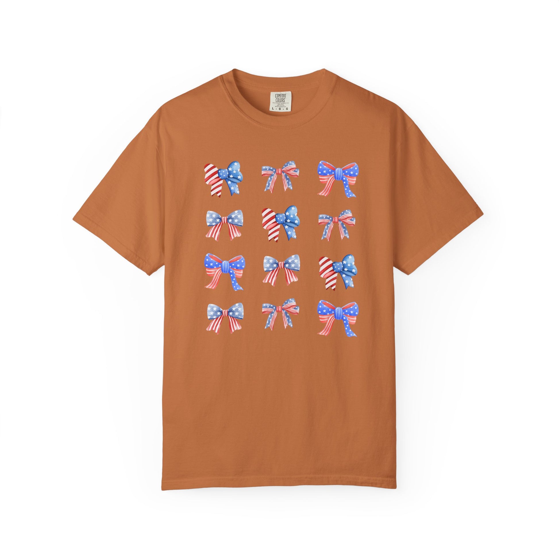 Patriotic Ribbon Bows T-Shirt — American Flag 4th of July Tee