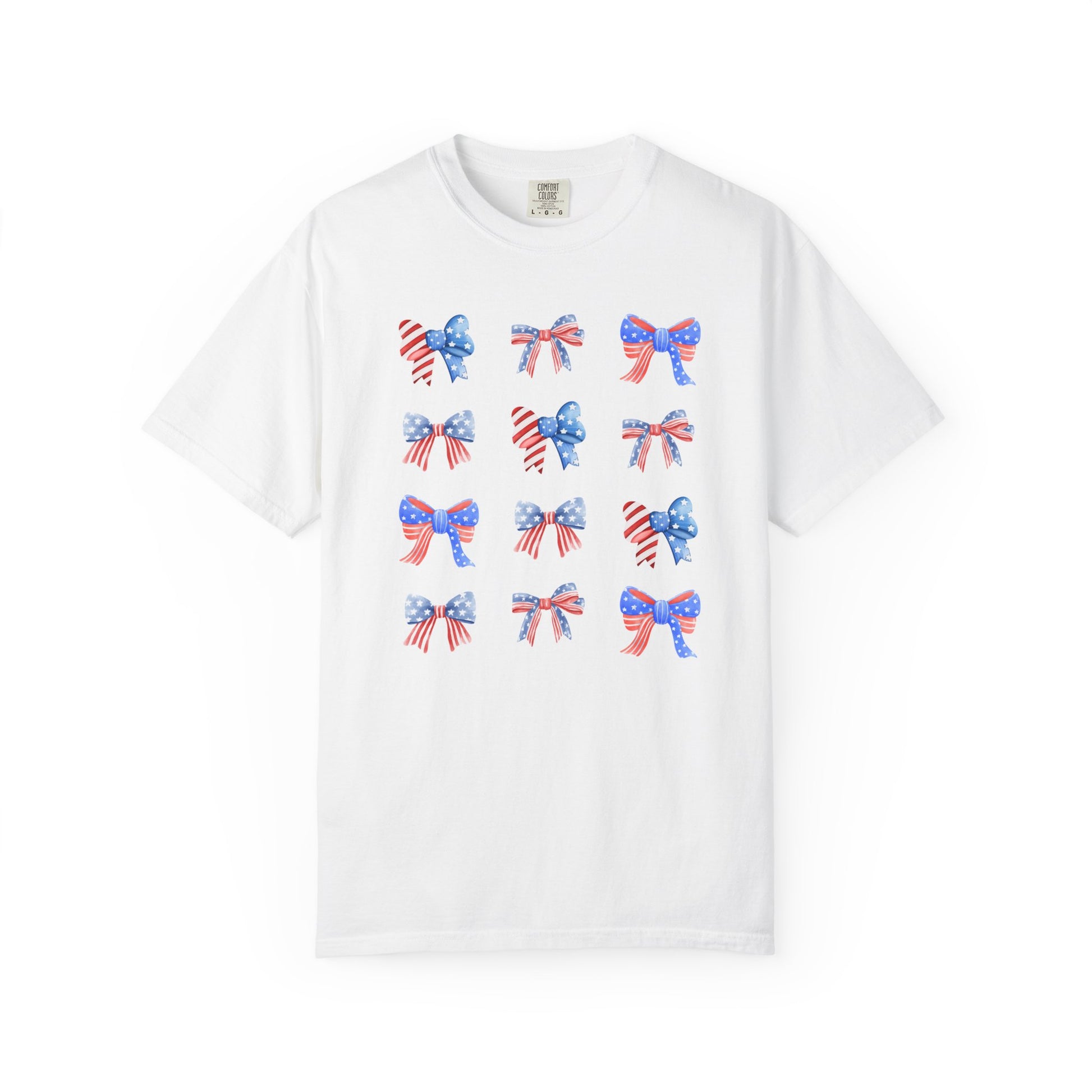 Patriotic Ribbon Bows T-Shirt — American Flag 4th of July Tee