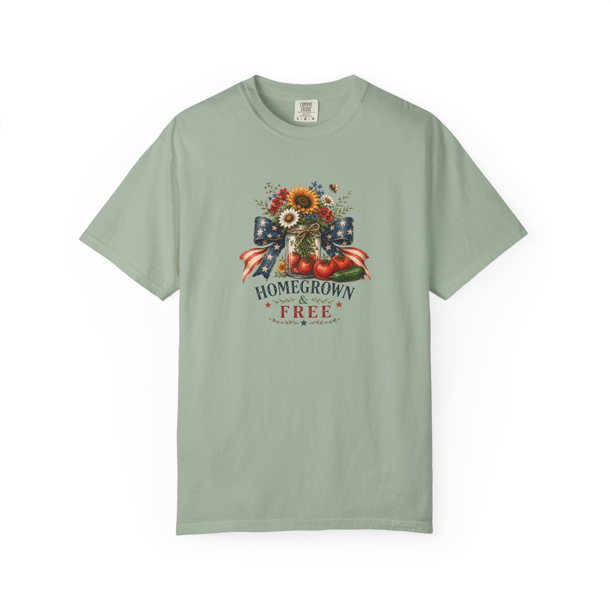 Patriotic Sunflower "Homegrown & Free" T-Shirt
