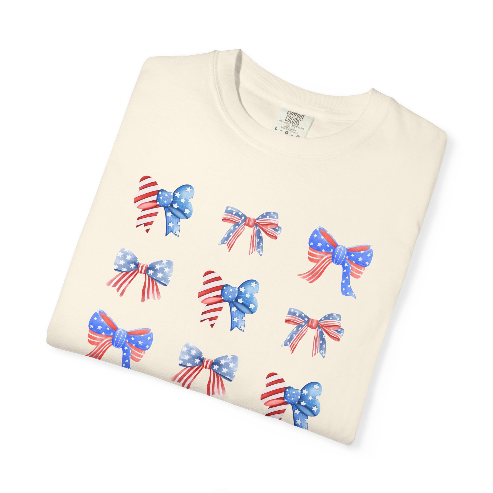 Patriotic Ribbon Bows T-Shirt — American Flag 4th of July Tee