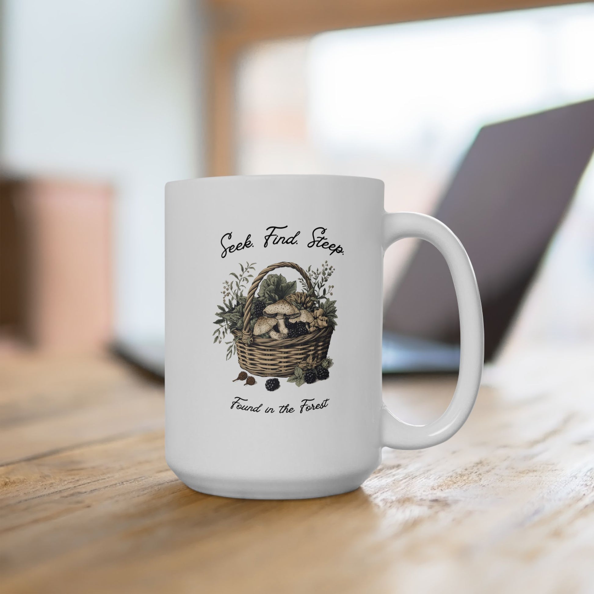 Stay Awhile Botanical Ceramic Mug — 15oz