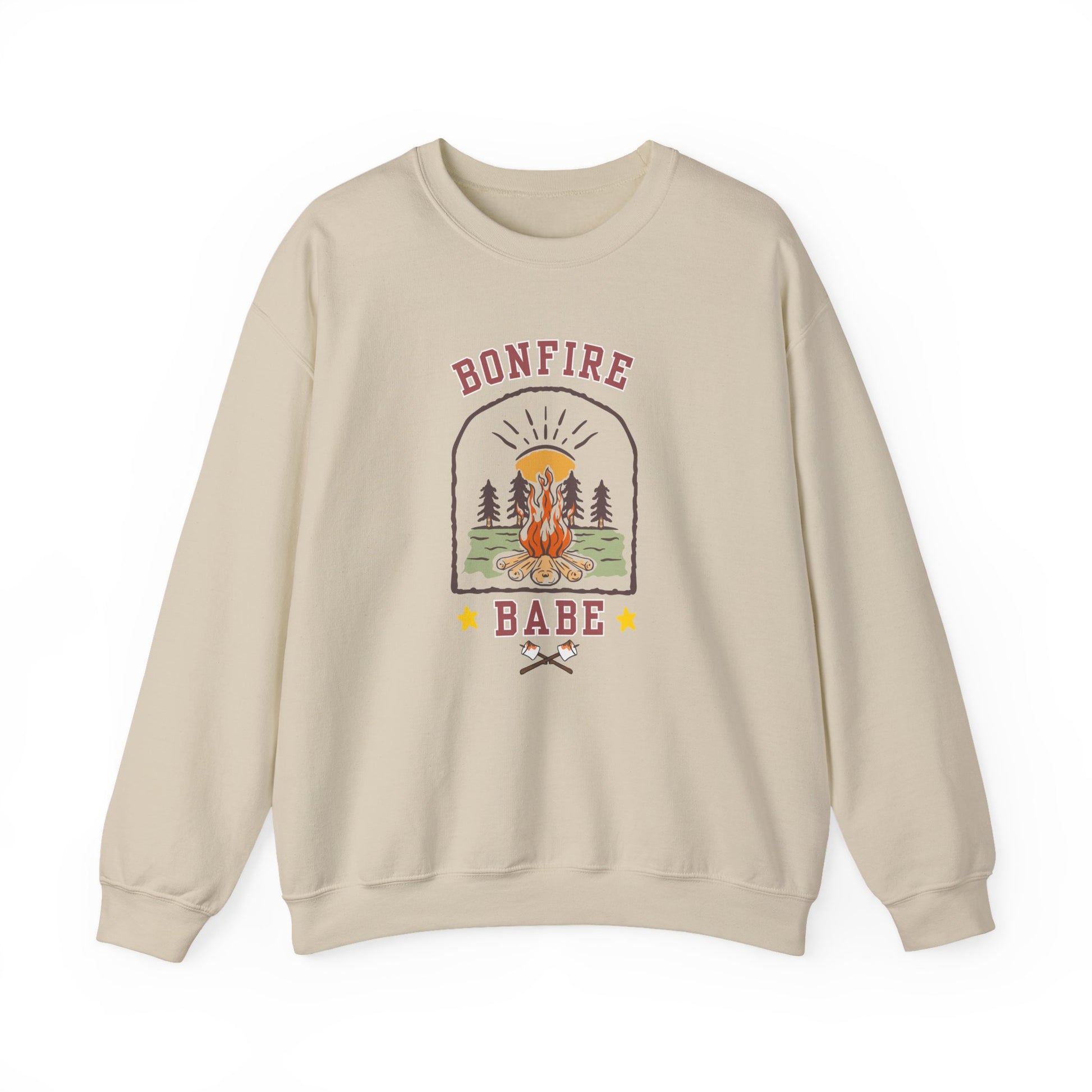 Bonfire Babe Crewneck Sweatshirt – Cozy Fall Campfire Pullover for Outdoor Lovers