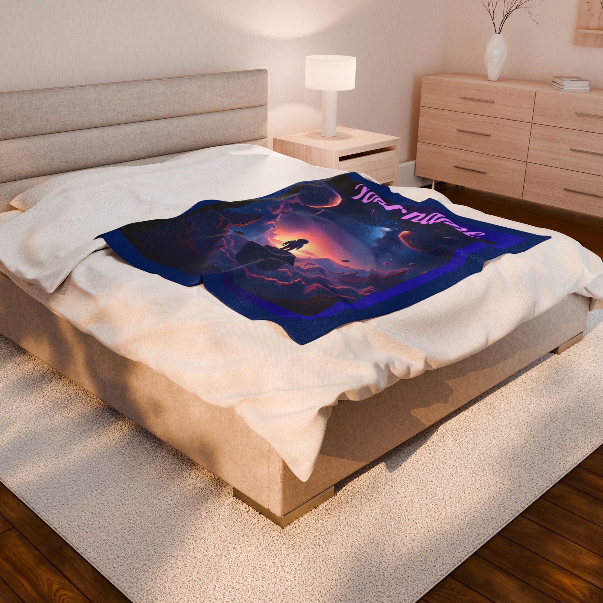 Personalized Cosmic Adventure Velveteen Plush Blanket