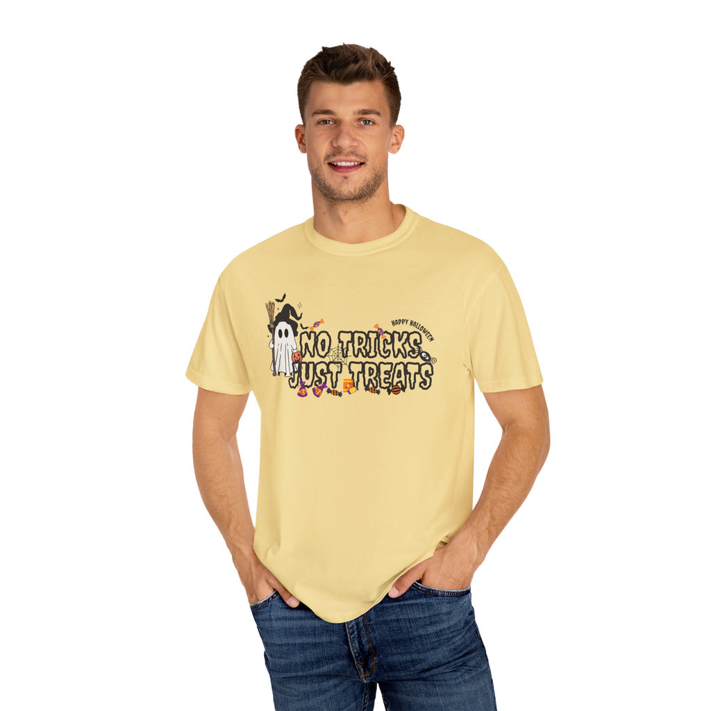 No Tricks Just Treats Halloween Garment-Dyed T-Shirt