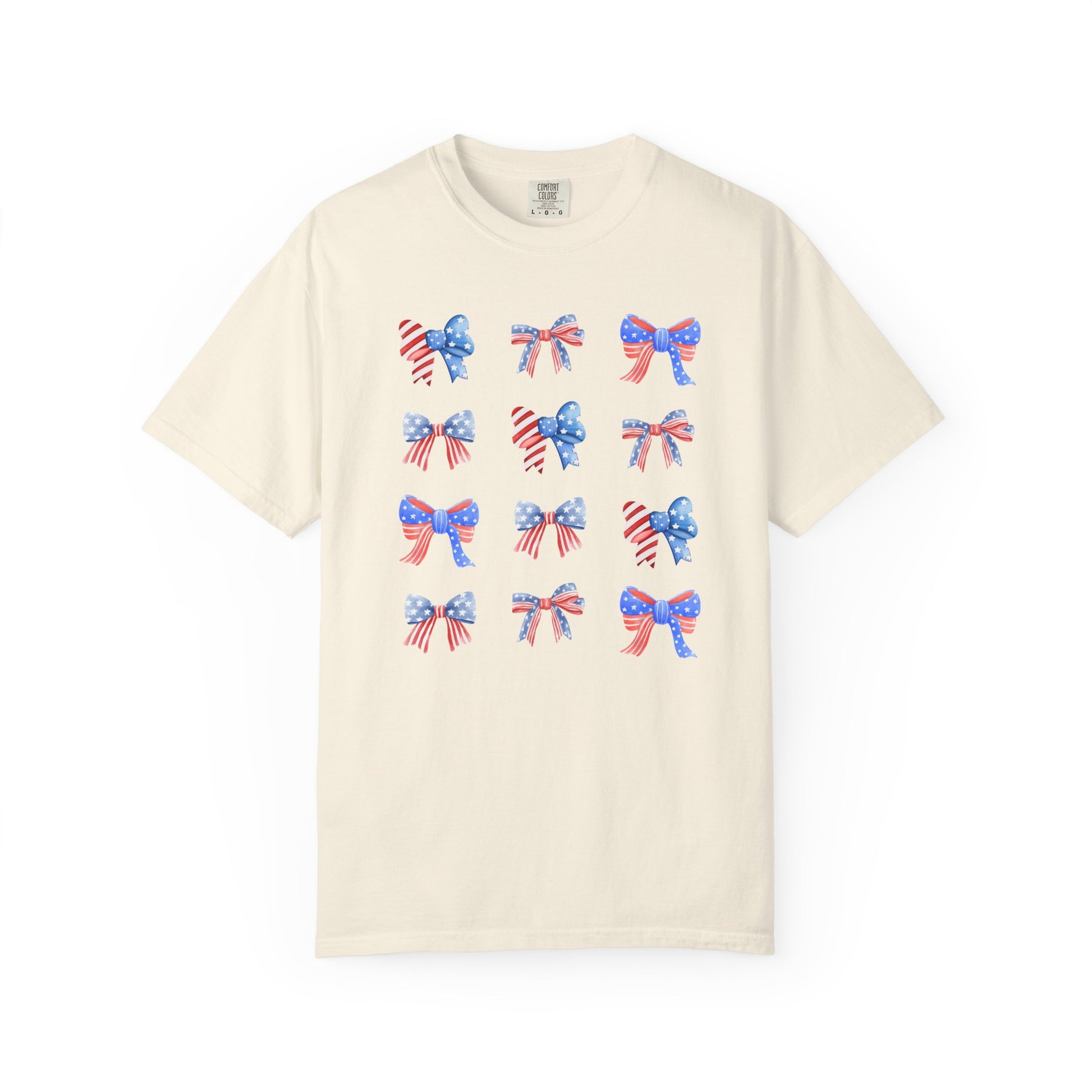 Patriotic Ribbon Bows T-Shirt — American Flag 4th of July Tee