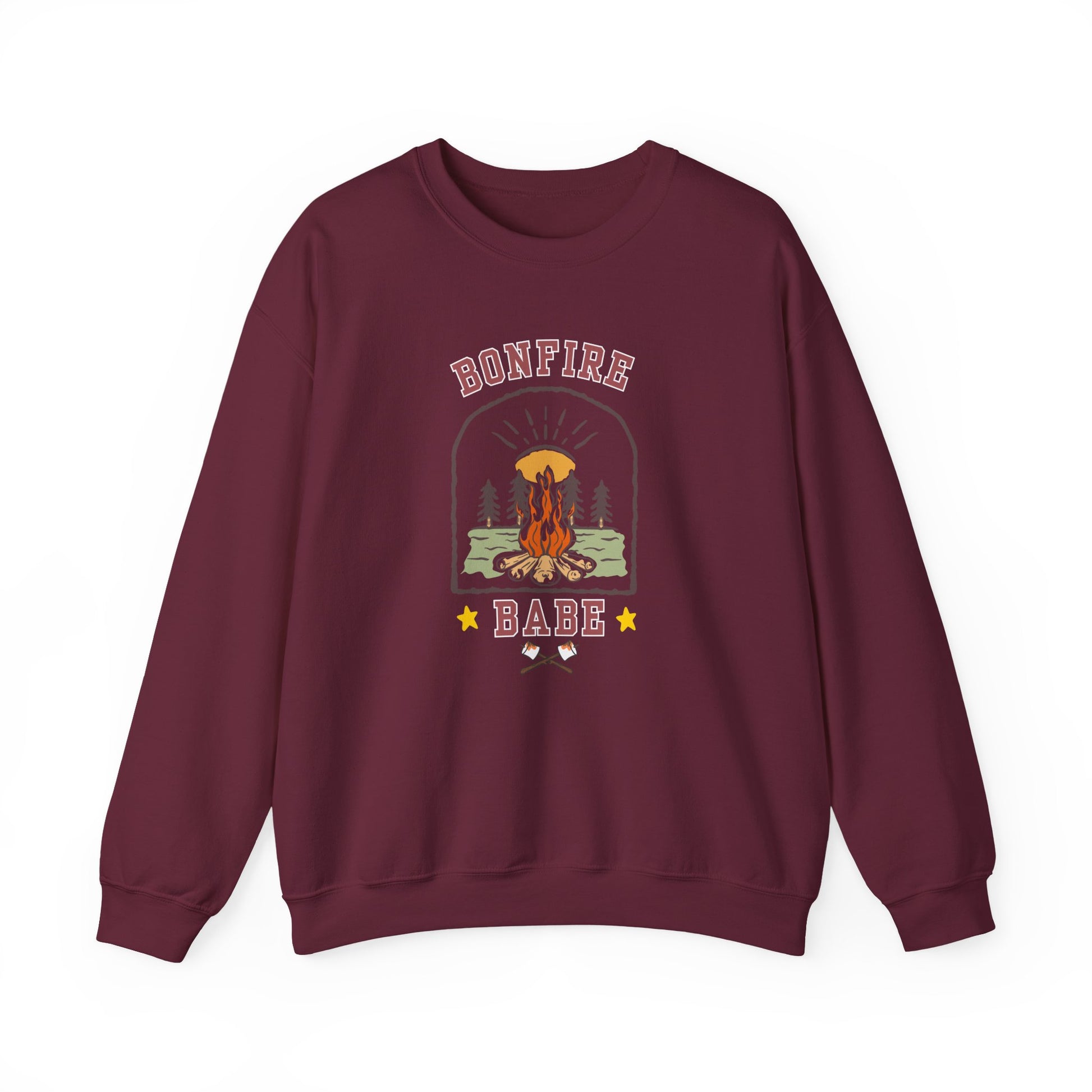 Bonfire Babe Crewneck Sweatshirt – Cozy Fall Campfire Pullover for Outdoor Lovers