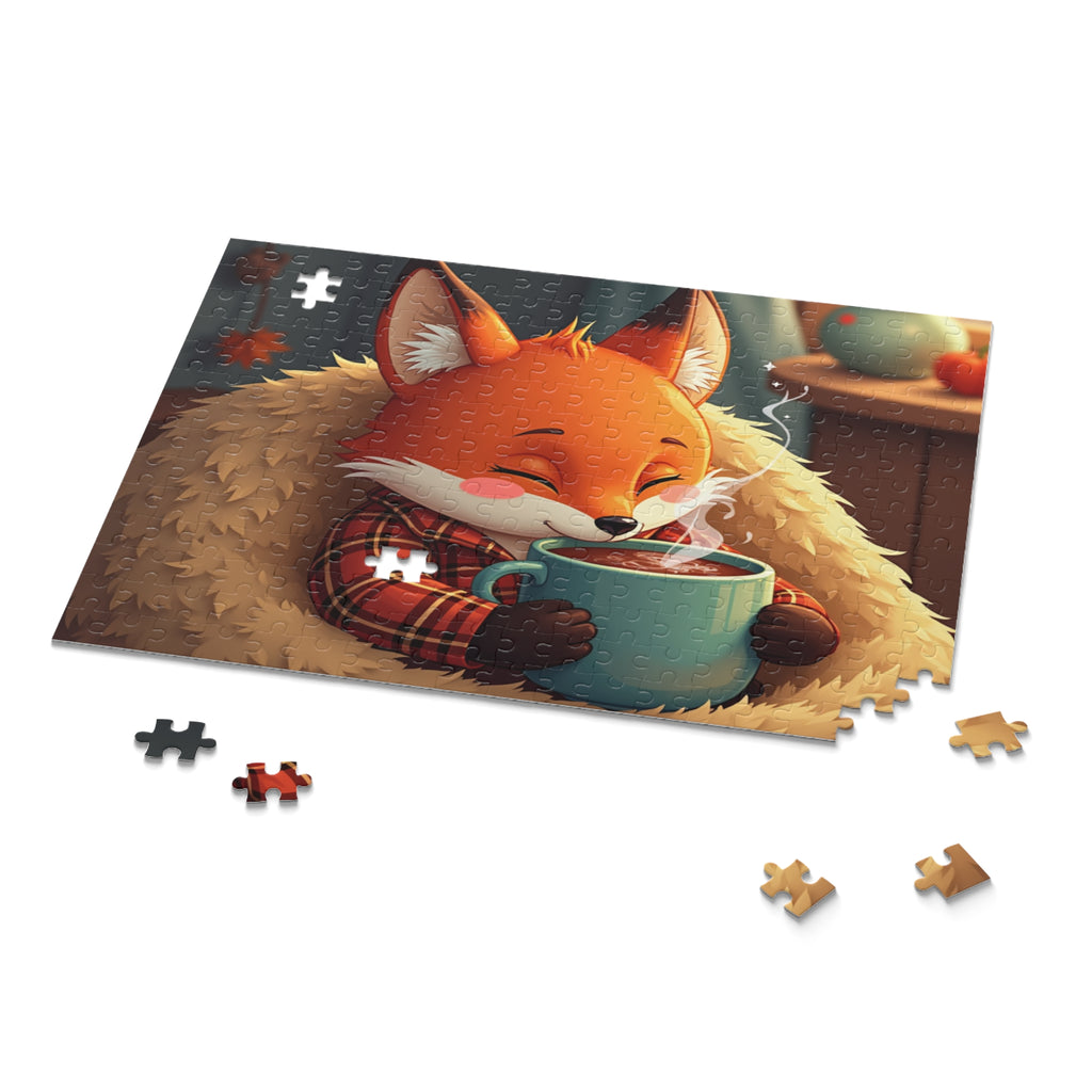 Cozy Fox Puzzle 252 Piece Indoor Fun, Perfect Gift for Adults & Kids, Family Night, Relaxation, Winter Vibes
