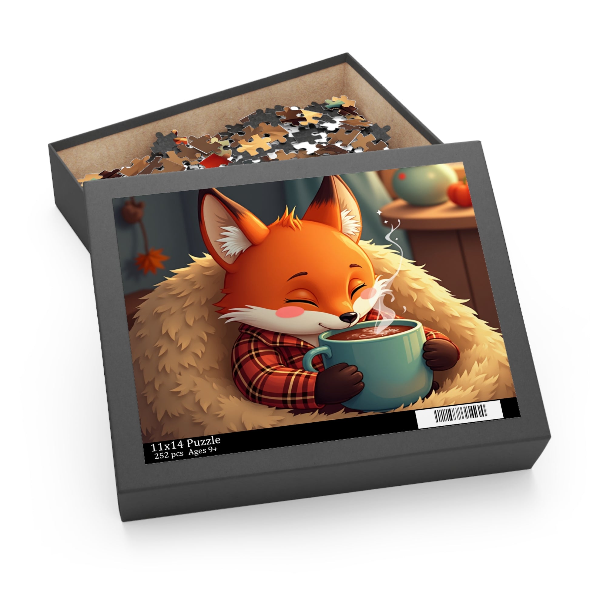Cozy Fox Puzzle 252 Piece Indoor Fun, Perfect Gift for Adults & Kids, Family Night, Relaxation, Winter Vibes