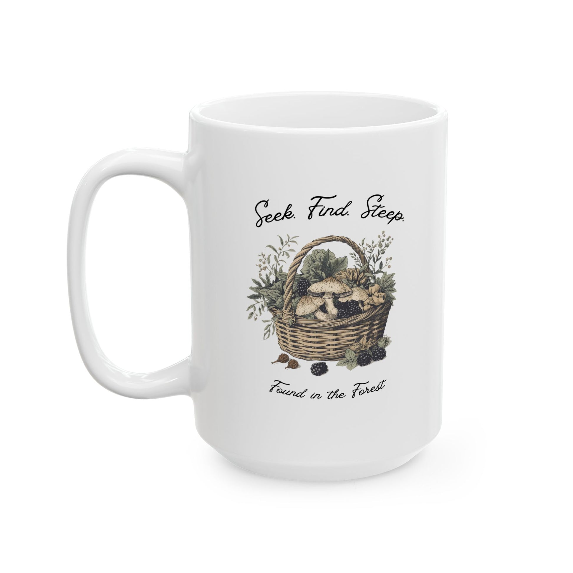 Stay Awhile Botanical Ceramic Mug — 15oz