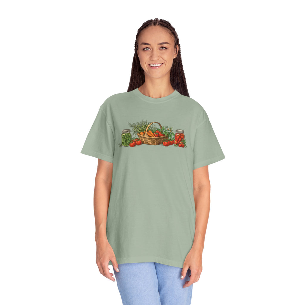 Garden Harvest T-Shirt — Fresh Picked Veggies & Mason Jar Canning Graphic