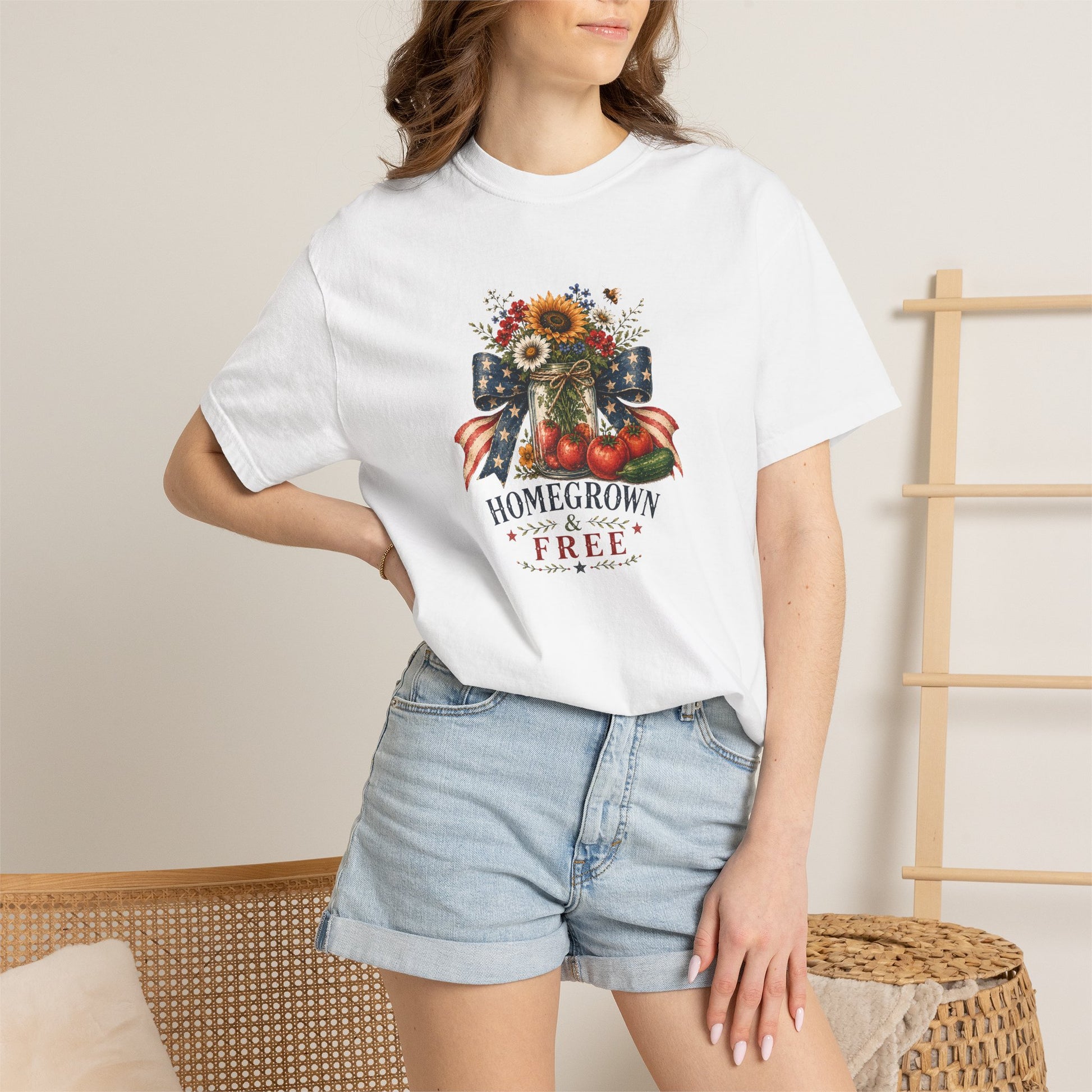 Patriotic Sunflower "Homegrown & Free" T-Shirt