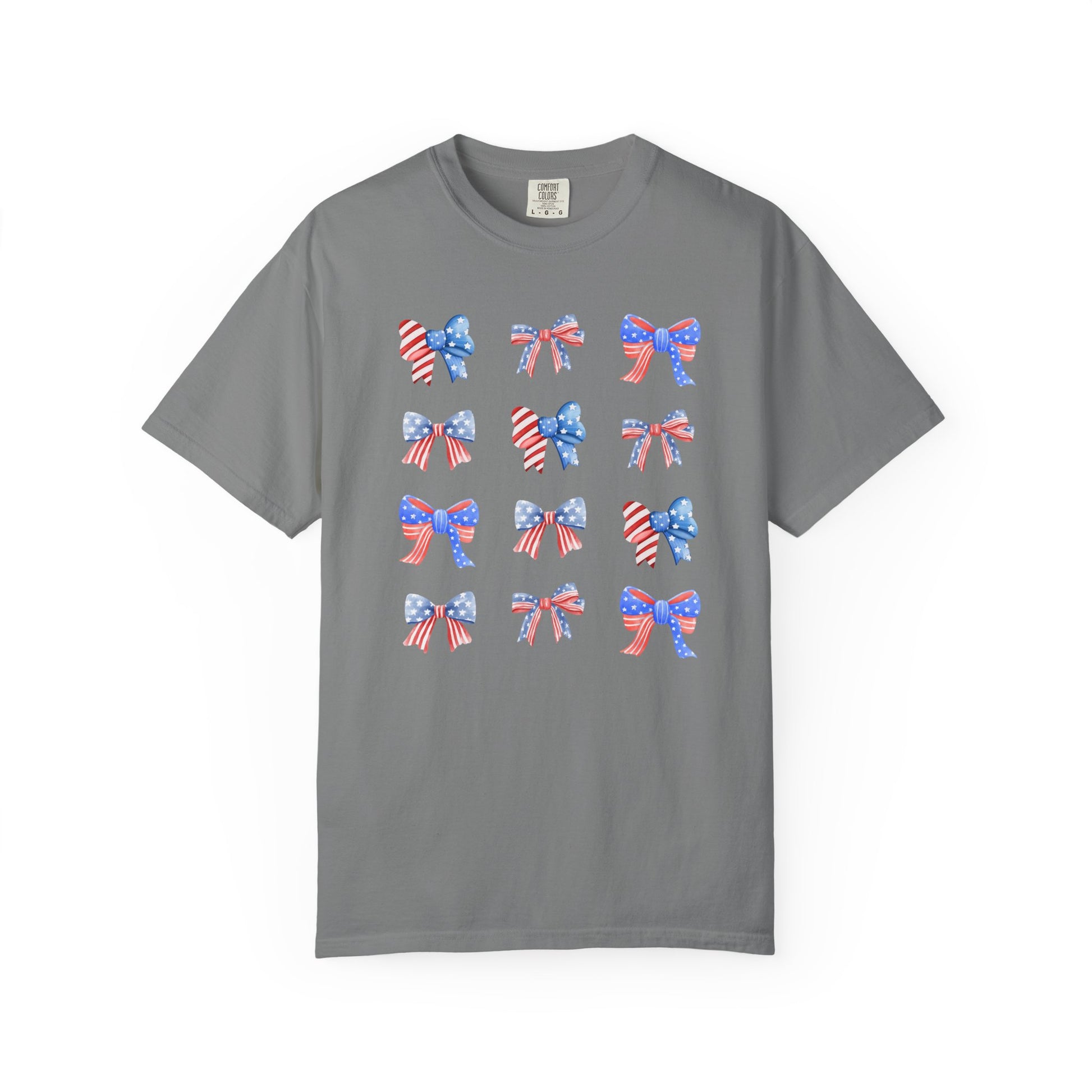 Patriotic Ribbon Bows T-Shirt — American Flag 4th of July Tee