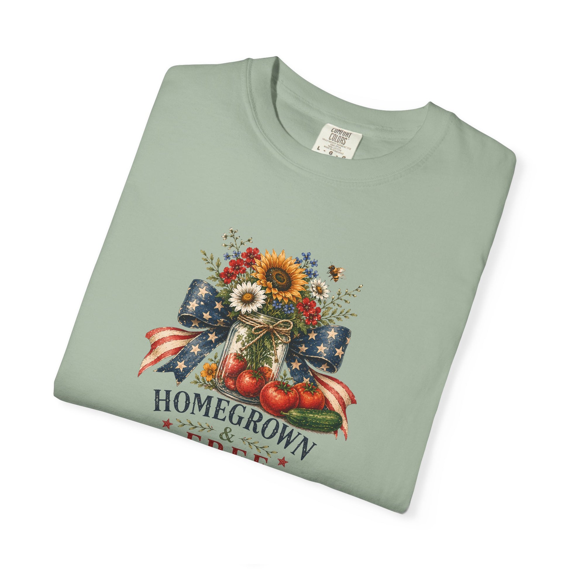 Patriotic Sunflower "Homegrown & Free" T-Shirt