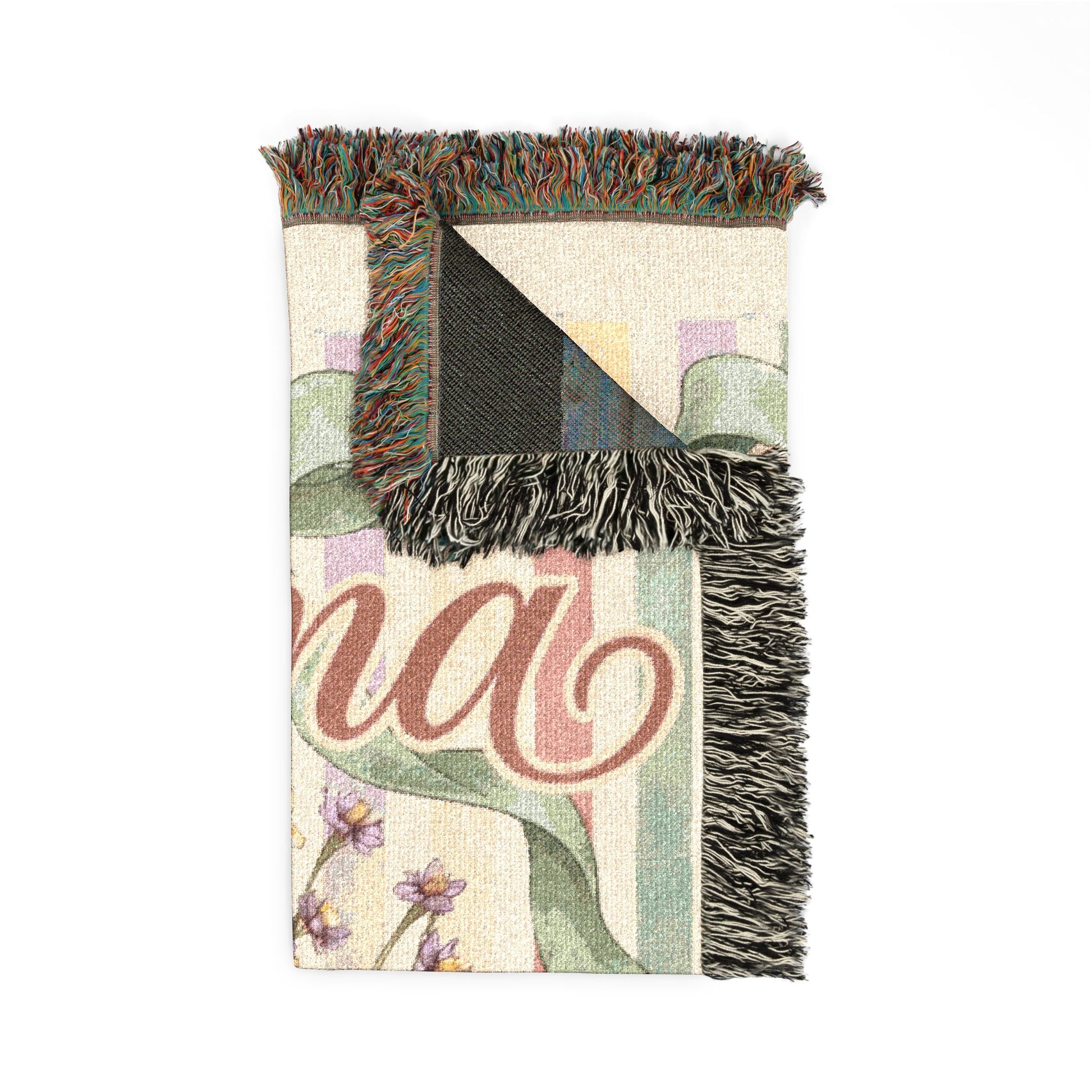 Floral Mama Woven Blanket | Cozy Cotton Throw Gift for Mom