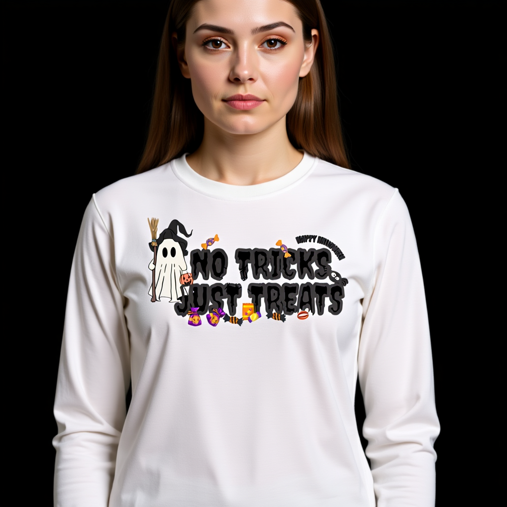 Halloween No Tricks Just Treats Long Sleeve Tee